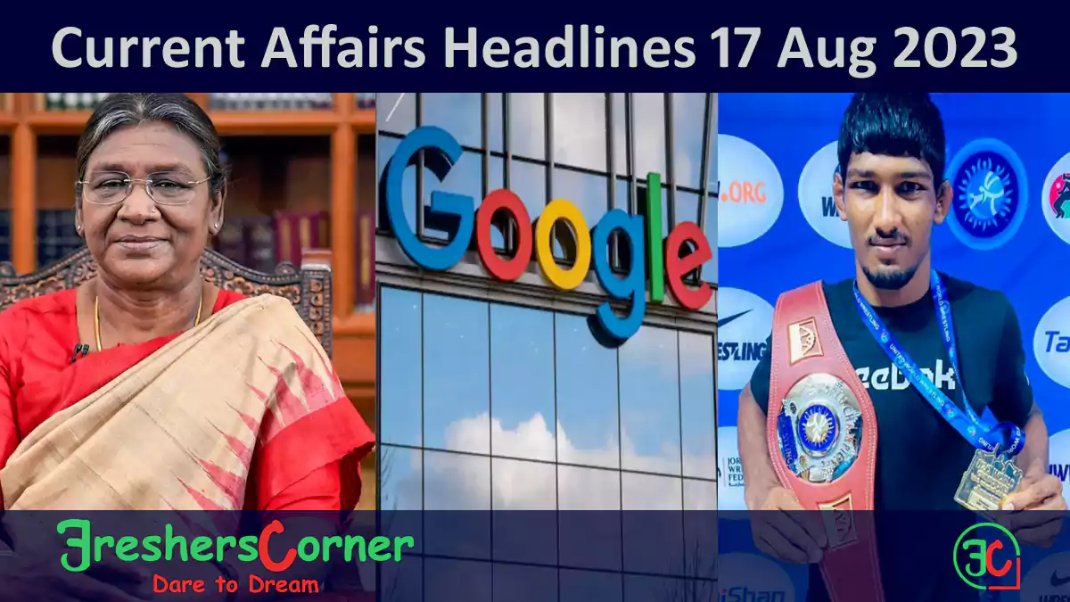 Current Affairs Todays One Liner August Fresherscorner