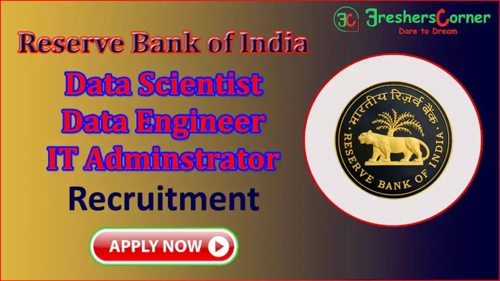 RBI Recruitment 2023 Data Scientist, Data Engineer, IT Admin